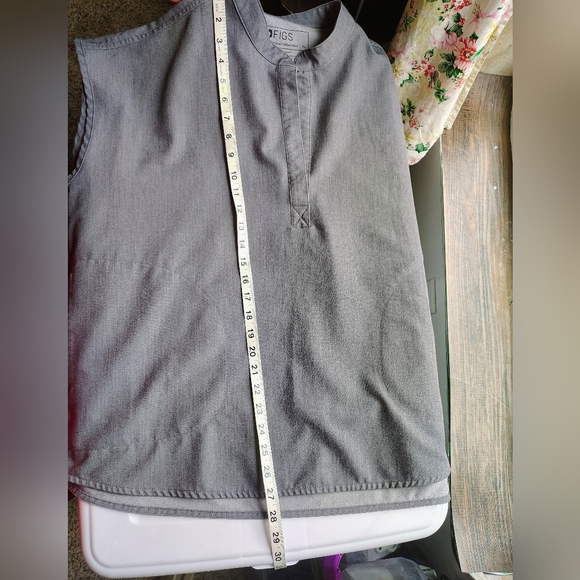 Figs Rafaela Oversized Scrub Top Women Mandarin Collar Grey Professional XL. - Picture 5 of 14